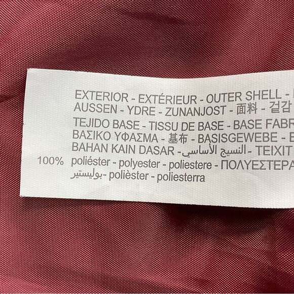 Zara Faux Leather Zip Moto Jacket Women's M Burgandy Belted Bikercore Pockets - Picture 6 of 9